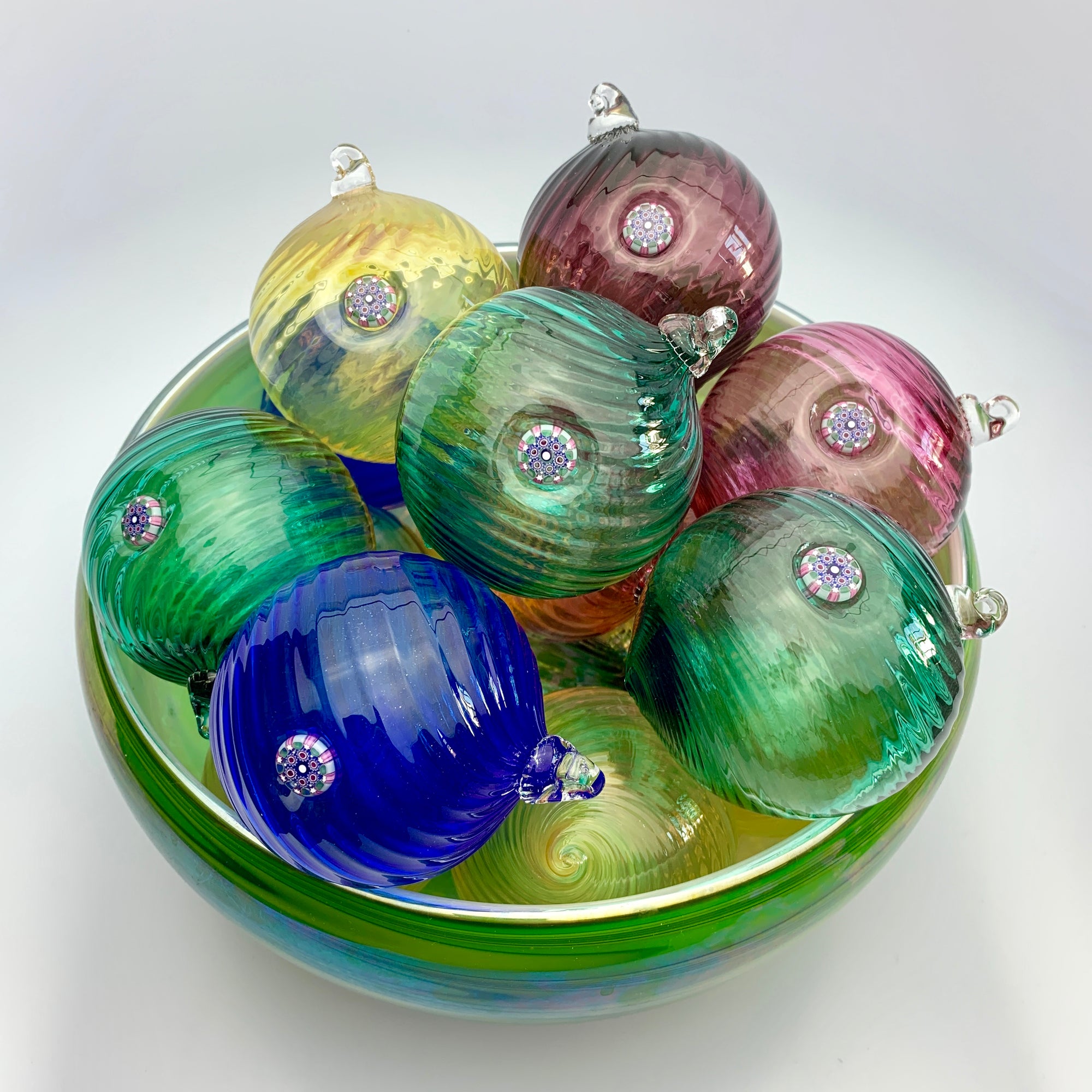 Damon MacNaught Ribbed Millefiori Ornament