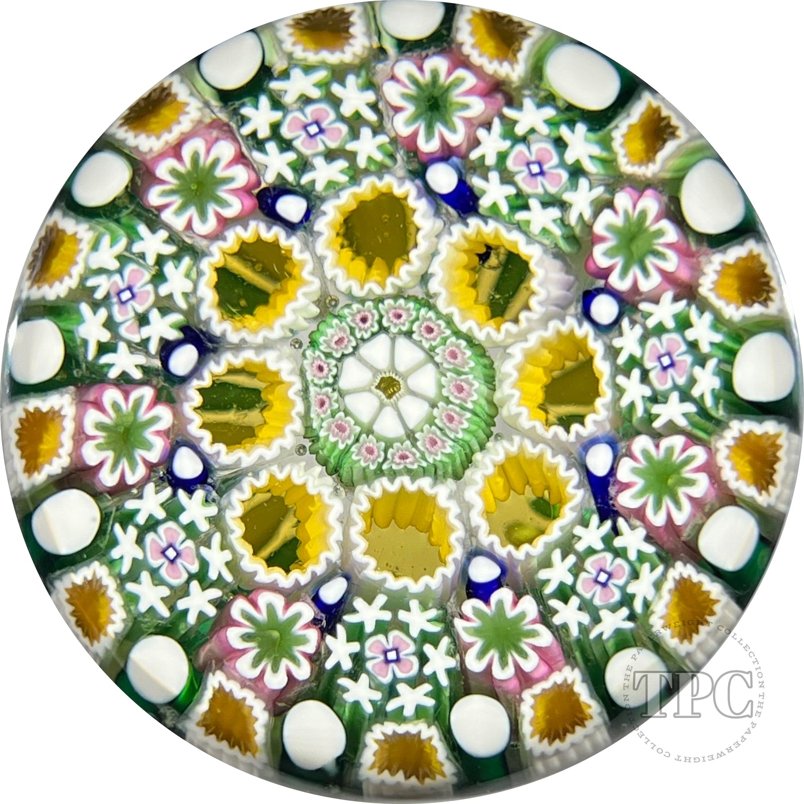 Damon MacNaught 2022 Glass Art Paperweight Complex Concentric Millefiori in Staves