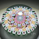 Magnum Damon MacNaught 2022 Glass Art Paperweight Complex Concentric Millefiori & Latticino Torsade