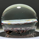 Vintage Thomas Mosser Art Glass Paperweight Ceramic Slip Transfer Thanksgiving Gathering
