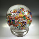 Early Chinese Art Glass Paperweight Rare Footed End of Day Millefiori Scramble