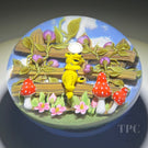 Clinton Smith 2022 Glass Art Paperweight Flamework Grateful Dead Yellow Dancing Bear