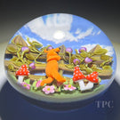 Clinton Smith 2022 Glass Art Paperweight Flamework Grateful Dead Orange Dancing Bear