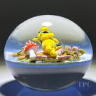Clinton Smith 2022 Glass Art Paperweight Flamework Small Grateful Dead Yellow Dancing Bear