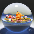 Clinton Smith 2022 Glass Art Paperweight Flamework Small Grateful Dead Orange Dancing Bear
