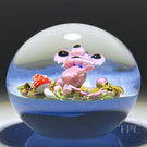 Clinton Smith 2022 Glass Art Paperweight Flamework Small Grateful Dead Pink Dancing Bear