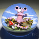 Clinton Smith 2022 Glass Art Paperweight Flamework Small Grateful Dead Pink Dancing Bear