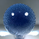 Vintage Czech Art Glass Paperweight Modern Blue Control Bubble Design