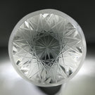 20th Century Val St Lambert Art Glass Paperweight Fancy Faceted Frosted Surface