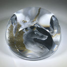 Contemporary French Art Glass Paperweight Hand Engraved Unicorn