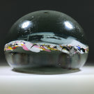 Antique American Art Glass Paperweight Black and White Photo Plaque