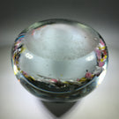 Antique American Art Glass Paperweight Black and White Photo Plaque