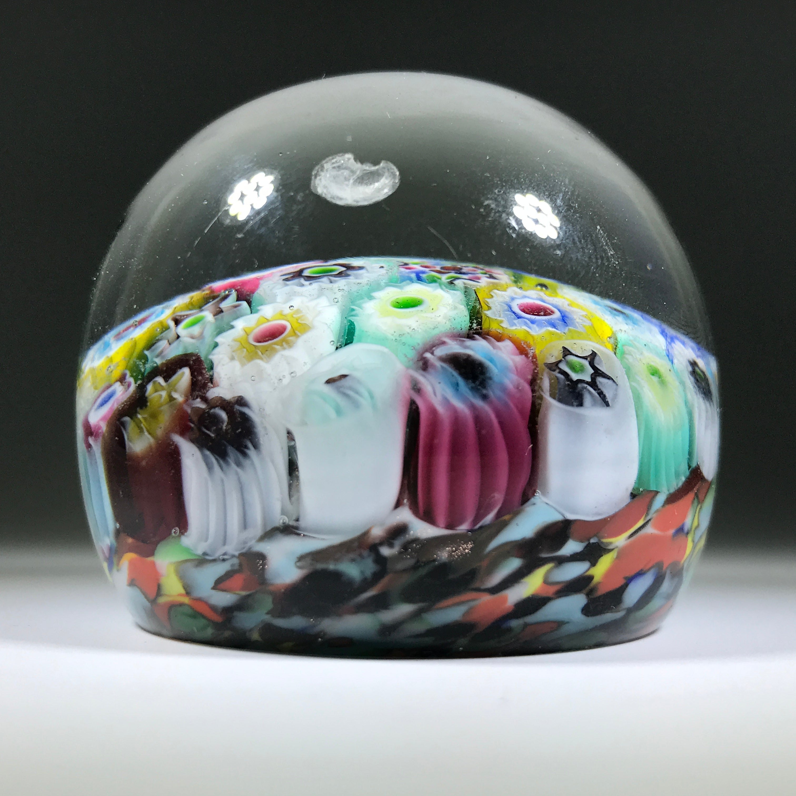 Vintage Murano Art Glass Paperweight Complex Closepack Millefiori (Bru