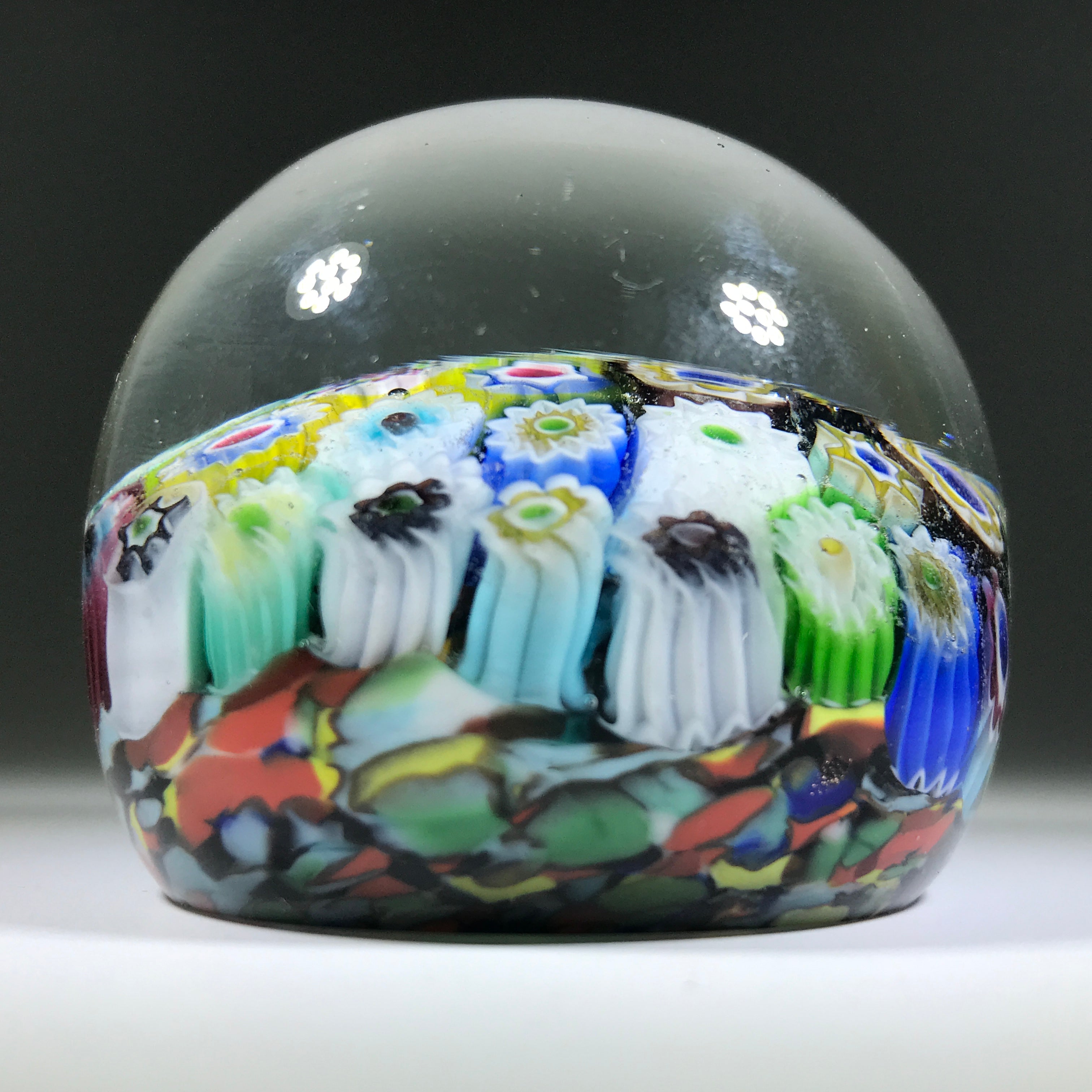 Vintage Murano Art Glass Paperweight Complex Closepack Millefiori (Bru