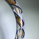 Vintage European Art Glass Bangle Bracelet Latticinio Aventurine Ribbon Twist