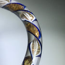 Vintage European Art Glass Bangle Bracelet Latticinio Aventurine Ribbon Twist