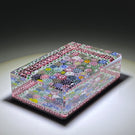 Tomasz Gondek 2022 Glass Art Paperweight Faceted Rectangular Closepack Complex Millefiori Plaque