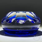 Very Rare Antique Baccarat Glass Paperweight Queen Elizabeth I Sulphide on Transparent Blue Ground