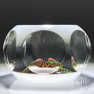 LE Baccarat 1976 Flamework Basket of Fruit on Opaque White Ground Faceted Glass Art Paperweight