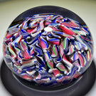 Modern Baccarat Colorful Glass Art Paperweight Macedoine Twists Scramble