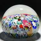 John Deacons 2014 Glass Art Paperweight Millefiori Scramble With Rose Canes and Silhouette Canes