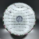 Signed Parabelle Art Glass Paperweight Concentric Millefiori Roses & Pansies
