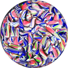 Modern Baccarat Colorful Glass Art Paperweight Macedoine Twists Scramble