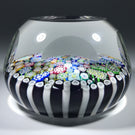 Faceted John Deacons 2018 Art Glass Paperweight Closepack Millefiori w/ Silhouette Canes in Stave Basket
