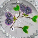 Limited Edition Caithness Whitefriars Glass Art Paperweight "Butterfly Duet" Millefiori Butterflies with Flamework Foliage