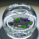 Limited Edition Caithness Whitefriars Glass Art Paperweight "Butterfly Duet" Millefiori Butterflies with Flamework Foliage