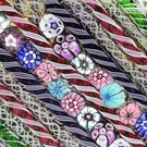 Tomasz Gondek 2020 Glass Art Paperweight Faceted Rectangular Plaque Complex Millefiori & Colorful Parallel laid Latticinio
