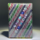 Tomasz Gondek 2020 Glass Art Paperweight Faceted Rectangular Plaque Complex Millefiori & Colorful Parallel laid Latticinio