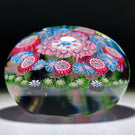 Antique Clichy Glass Art Paperweight 3 Row Open Concentric Complex Millefiori