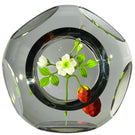 Paul Stankard 1979 Faceted Glass Art Paperweight Flamework Strawberry with Blossom
