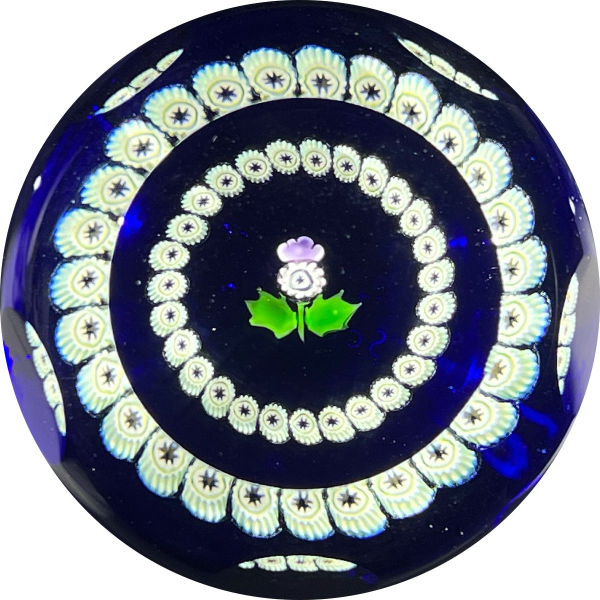 Caithness Scotland Flamework "Miniature Thistle" with Millefiori Garland