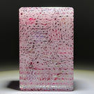 Tomasz Gondek 2020 Glass Art Paperweight Complex Spaced Millefiori Set over Parallel Laid Pink & White Latticinio