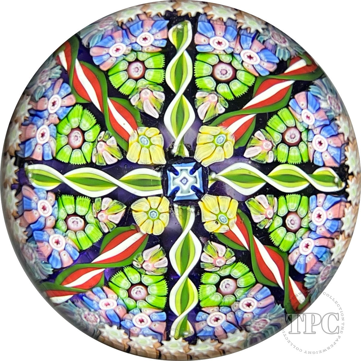 Perthshire Paperweights 1988 PP63 Paneled Complex Millefiori Glass Art Paperweight