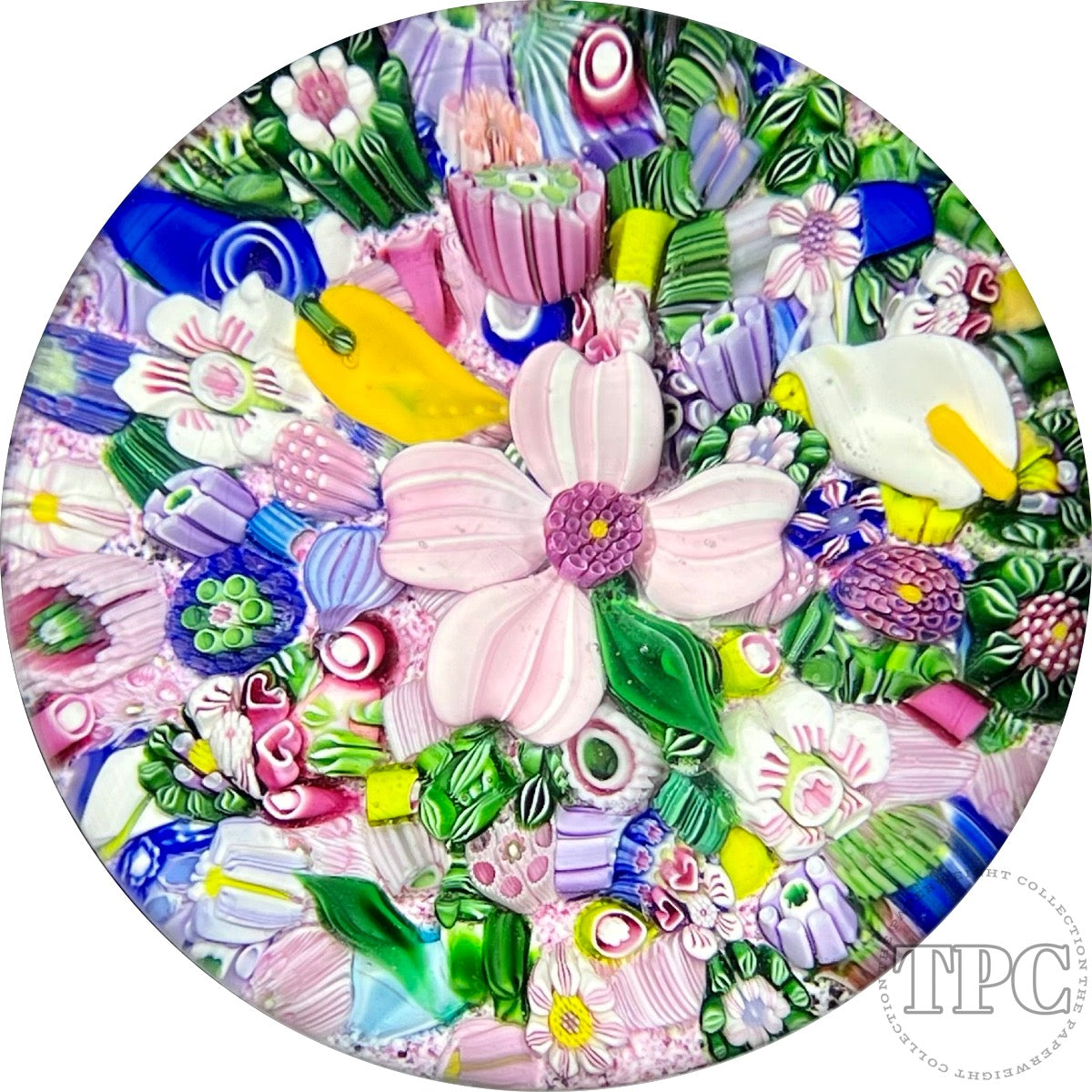 Drew Ebelhare 2022 Glass Art Paperweight Flamework and Complex Millefiori End of Day Scramble