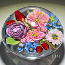 Clinton Smith 2022 Glass Art Paperweight Flamework Strawberry Flower Bouquet