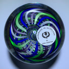 John Deacons 2018 Colorful Pinwheel Paperweight with Scottish Thistle Murrine