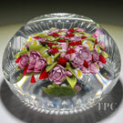 Clinton Smith 2022 Glass Art Paperweight Flamework Strawberry Bouquet with Fancy Faceting