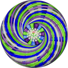 John Deacons 2018 Colorful Pinwheel Paperweight with Scottish Thistle Murrine