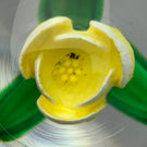 Signed Charles Kaziun Jr. Footed Yellow Crocus Crimp Flower
