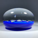 Vintage Pairpoint Art Glass Paperweight Spaced Complex Millefiori on Blue Ground