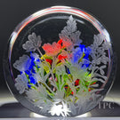 Cathy Richardson 2022 Glass Art Paperweight Flamework & Engraved Colorado Wildflowers