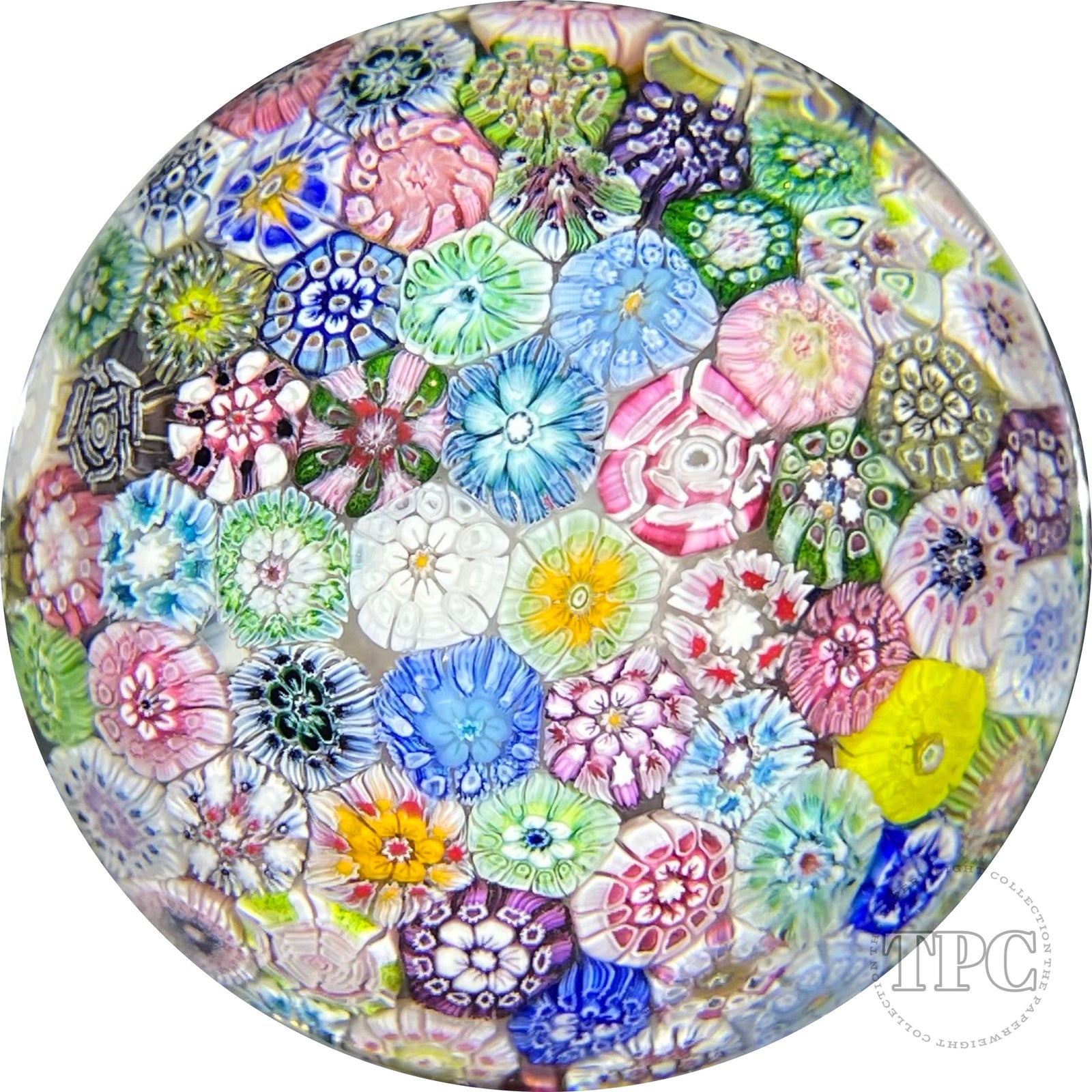 Tomasz Gondek 2022 Glass Art Paperweight Complex Closepack Cascading Millefiori with Rose Canes