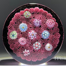 Tomasz Gondek 2022 Glass Art Paperweight Plaque Scattered Complex Millefiori on Red Coral Ground