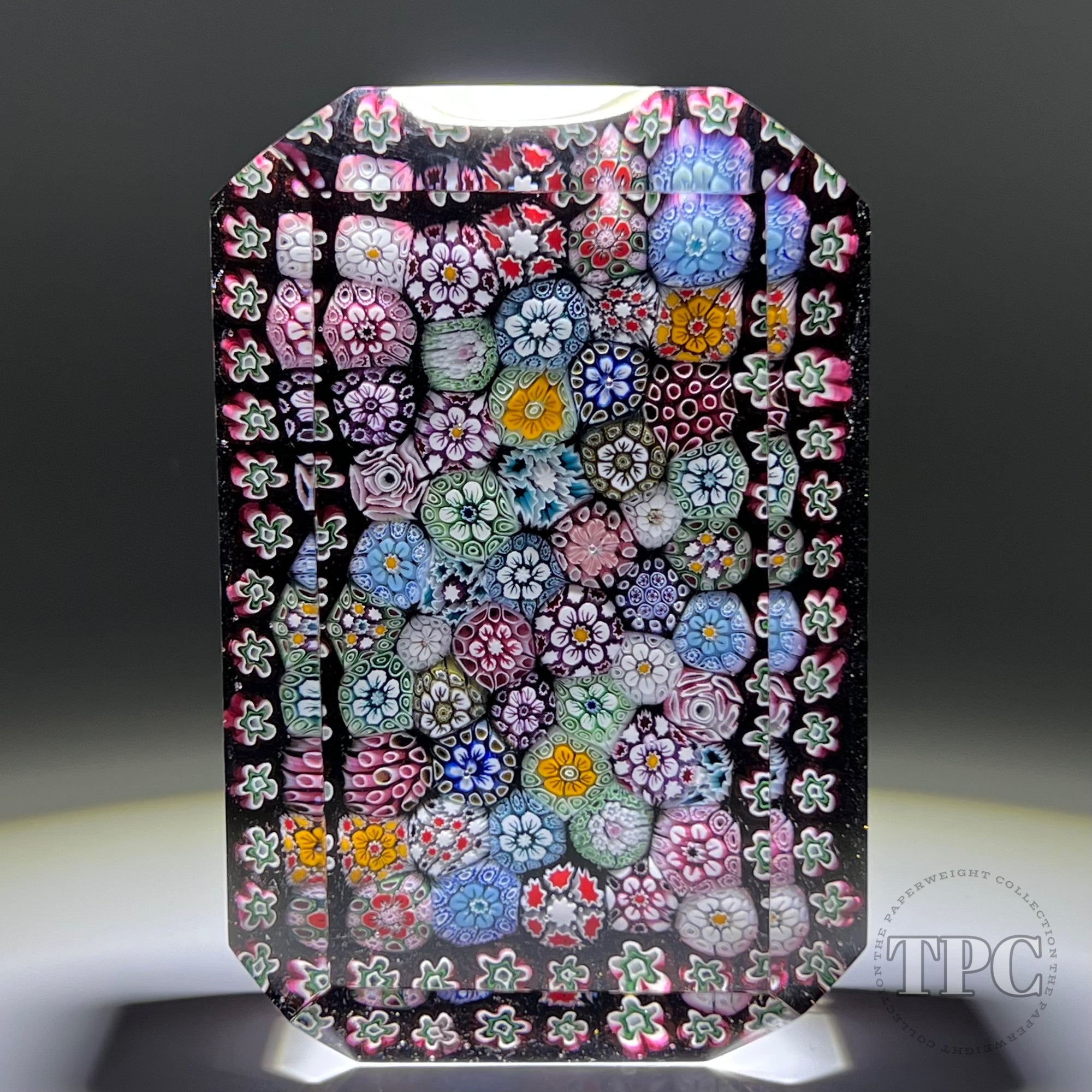 Tomasz Gondek 2022 Glass Art Paperweight Faceted Rectangular Closepack Complex Millefiori Plaque