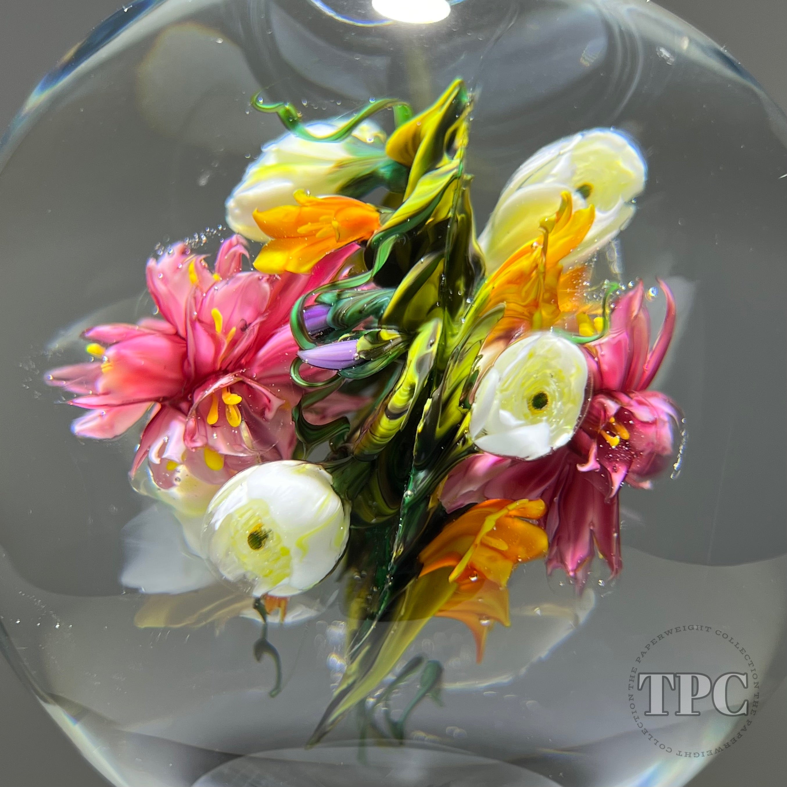Melissa Ayotte Glass Art Sculpture Stacked Double Orb Hourglass with A