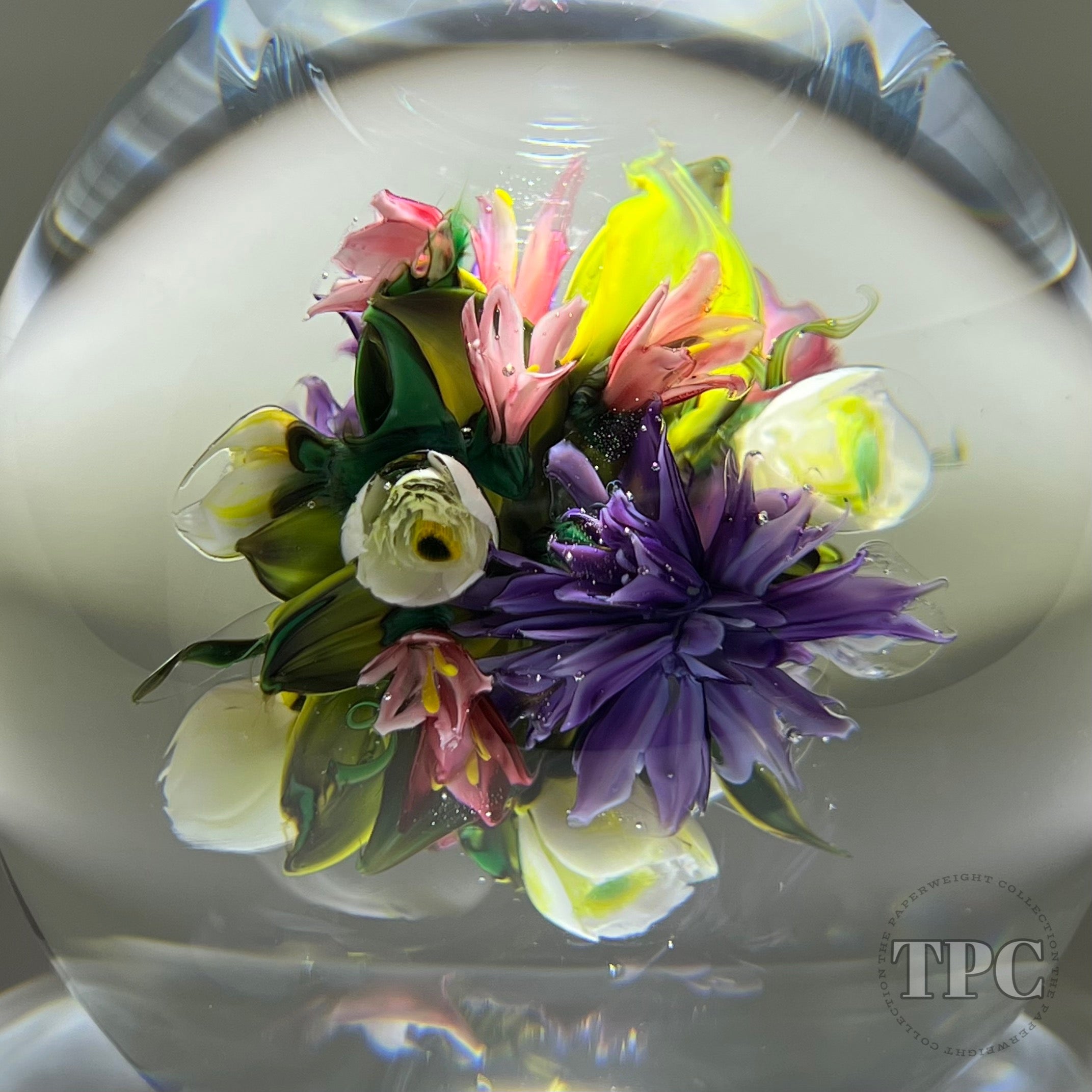 Melissa Ayotte Glass Art Sculpture Stacked Double Orb Hourglass with A